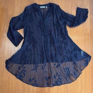 Soft Surroundings sheer black tunic topping